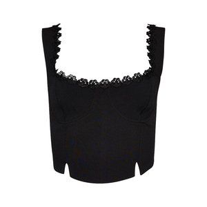 Danielle Guizio CREPE BUSTIER TOP - Size XXS